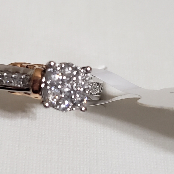 Hallmark Sterling & 10k Rose Gold Diamond Engagement Ring. SZ 7 ❤️ - Picture 5 of 13